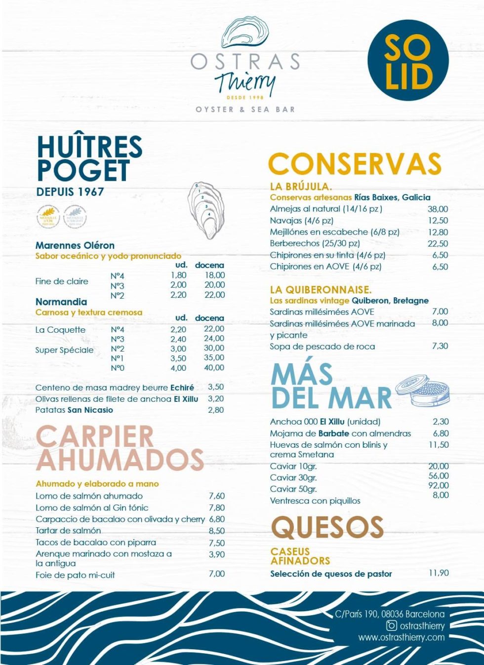 Oyster&Sear Bar en Barcelona